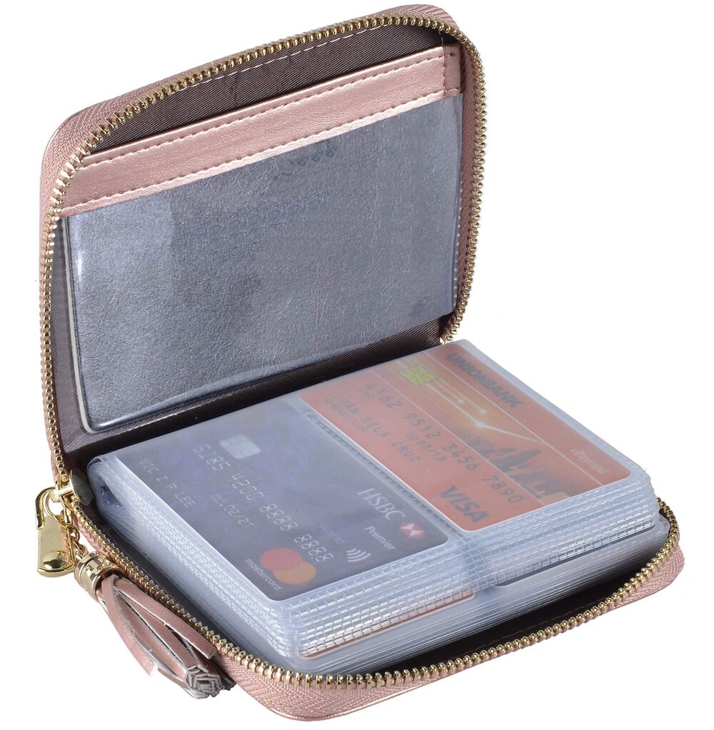 5677 Credit Card Holder Wallet RFID Leather Small ID Card Case 40 Card